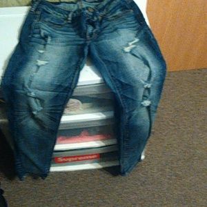 Only wore once dark factory destroyed a&e jeans